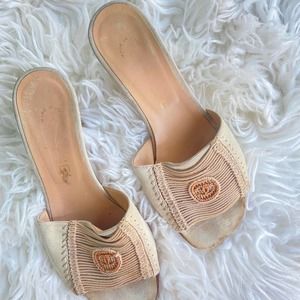 Authentic Tweed Beaded Chanel Heels in a Size 5